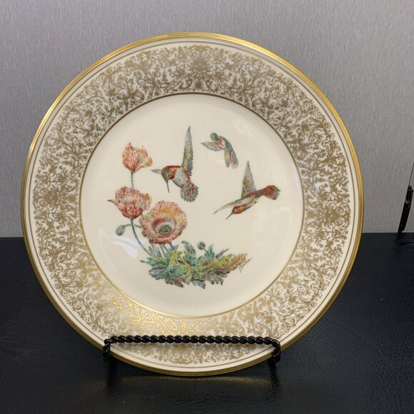 2 Lenox Porcelain Collector Plates Boehm Birds 1974 Hummingbird 1975 Redstart - Picture 2 of 8